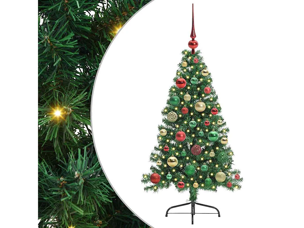 Sapin de Noël artificiel pré-éclairé Vert 120 cm PVC