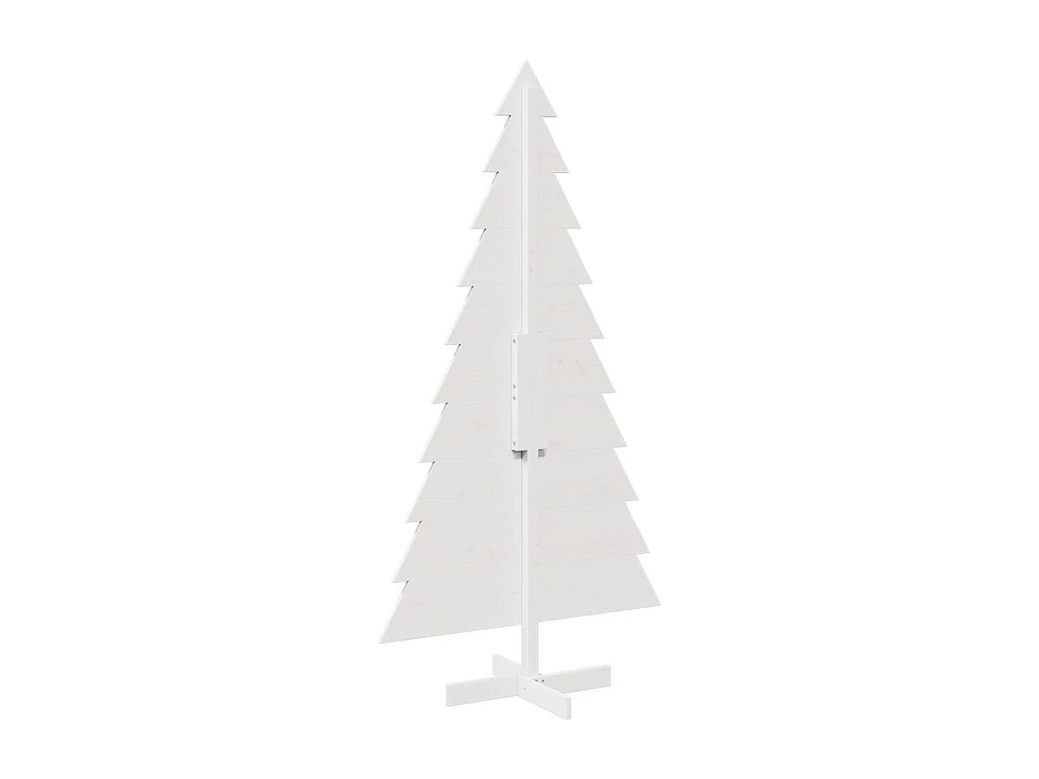 Albero di Natale in legno per decorazione bianco 180 cm pino massiccio