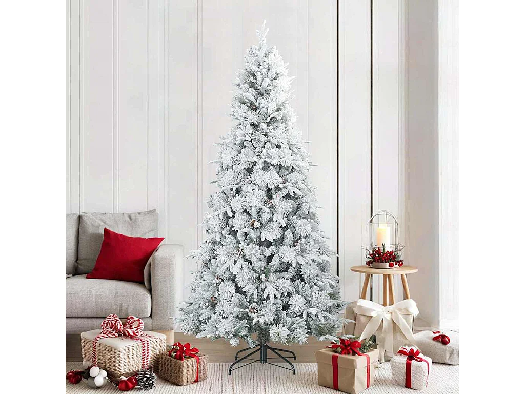 Sapin de Noël artificiel à branches pliantes, duveteux de neige