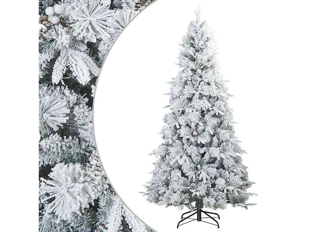 Sapin de Noël artificiel à branches pliantes, duveteux de neige