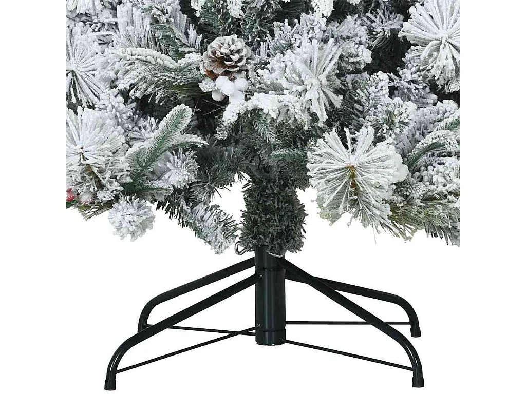 Kunstkerstboom met buigzame takken, pluizig van sneeuw