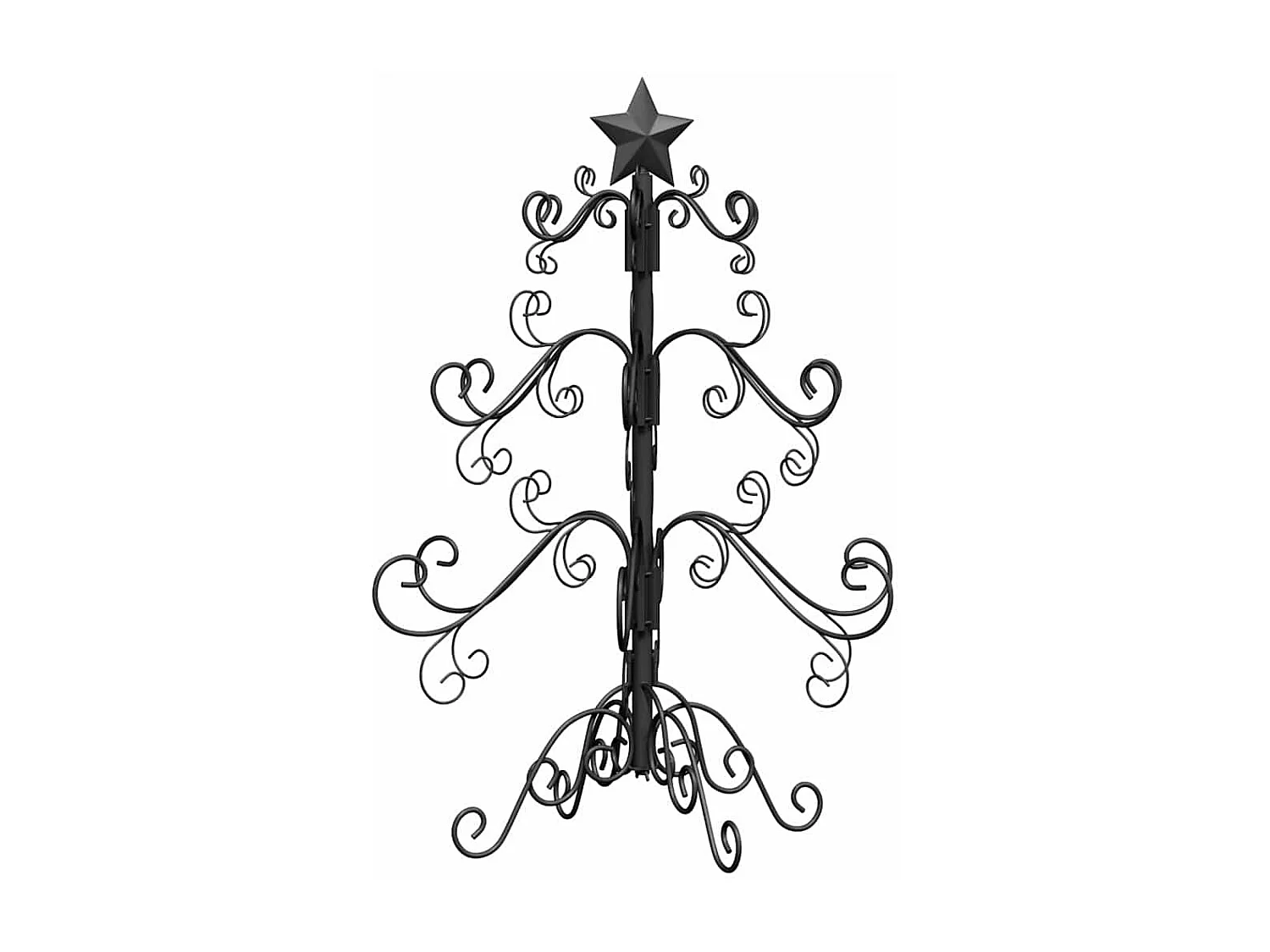 Schwarzer Metall-Weihnachtsbaum, 60 cm, pulverbeschichteter Stahl
