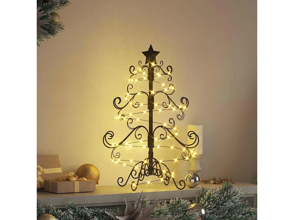 Schwarzer Metall-Weihnachtsbaum, 60 cm, pulverbeschichteter Stahl