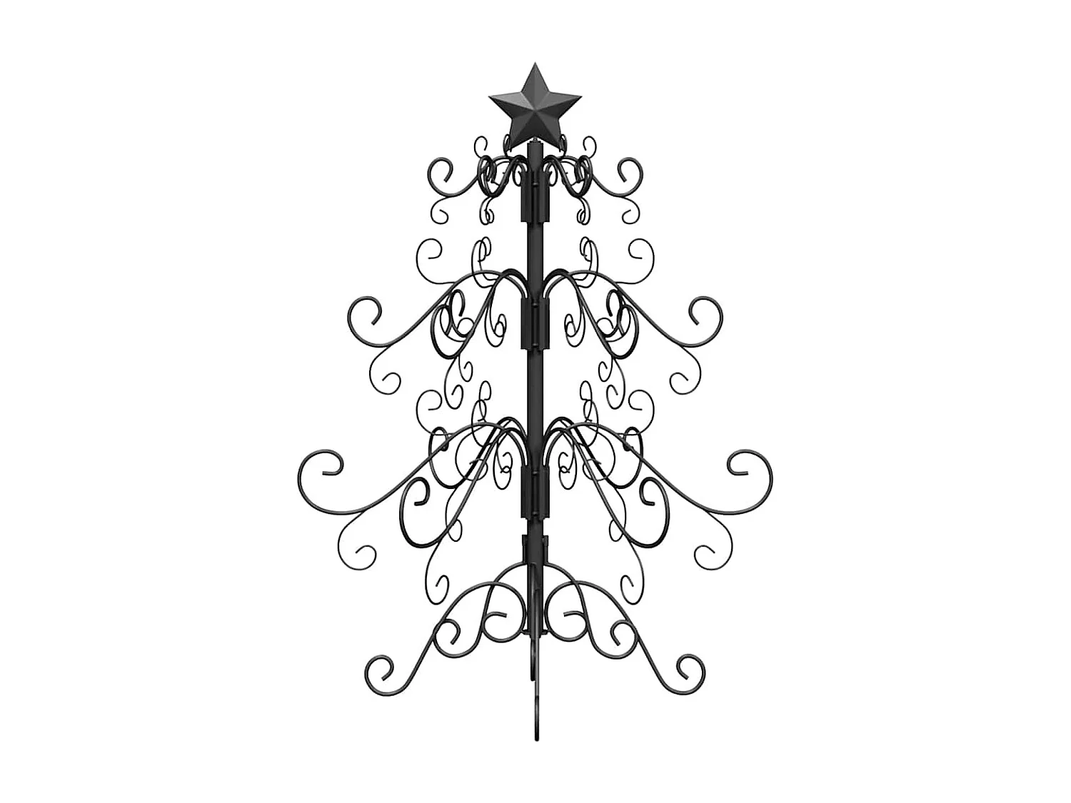 Schwarzer Metall-Weihnachtsbaum, 60 cm, pulverbeschichteter Stahl