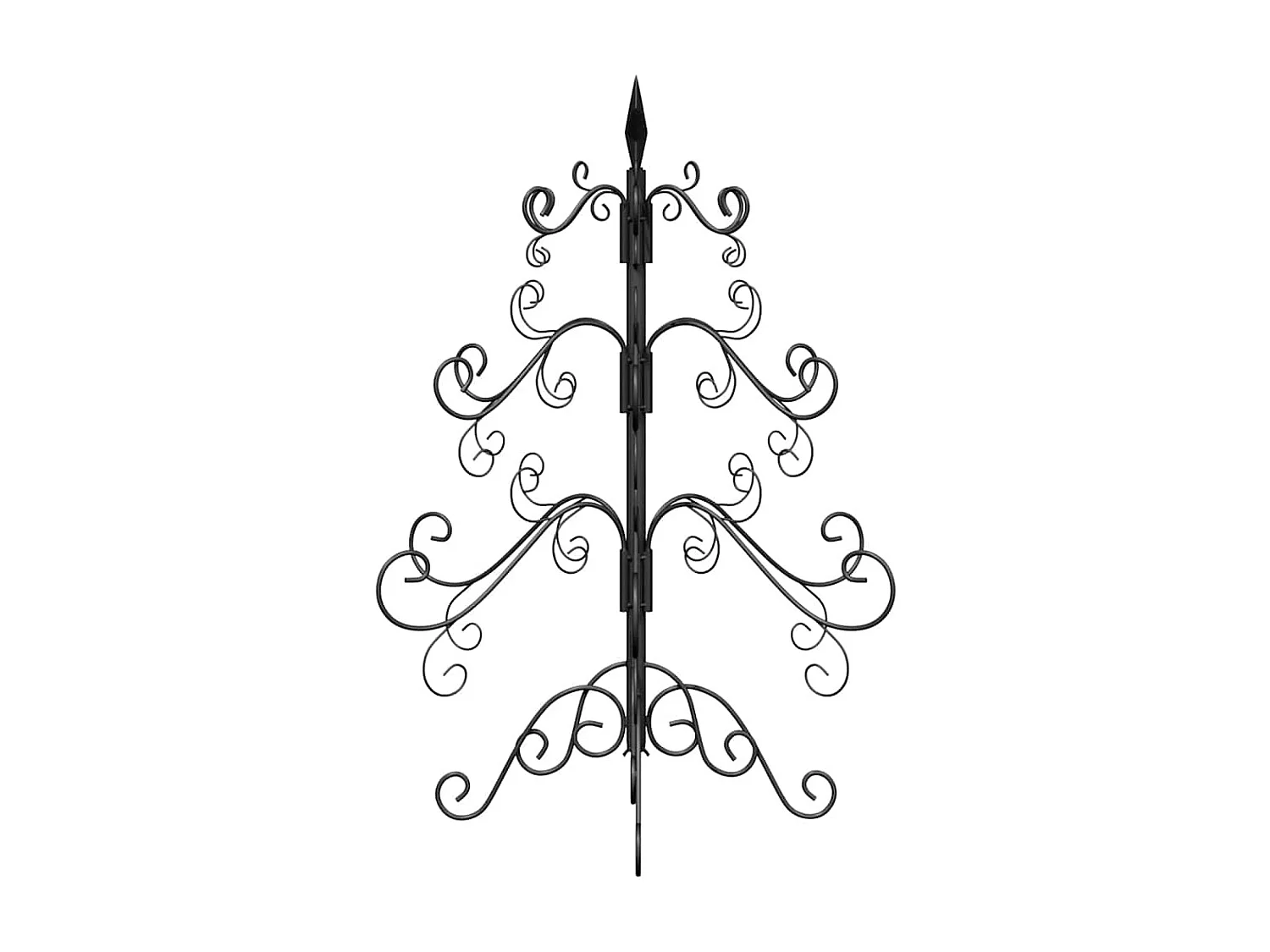 Schwarzer Metall-Weihnachtsbaum, 60 cm, pulverbeschichteter Stahl