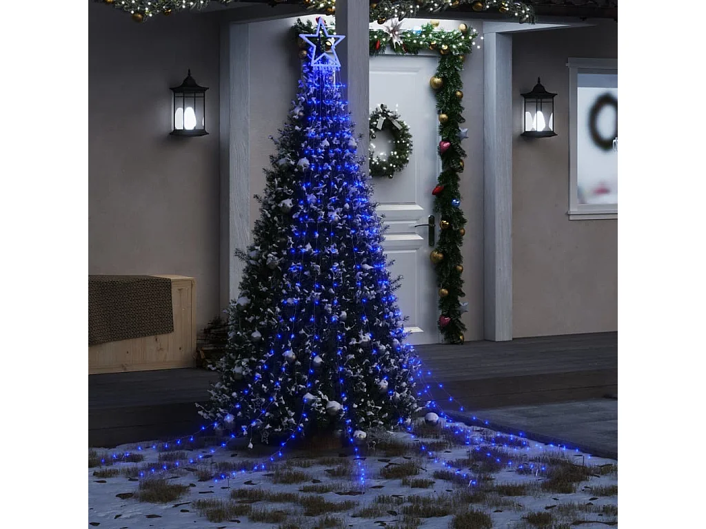 Ghirlanda per albero di Natale 320 LED blu 375 cm