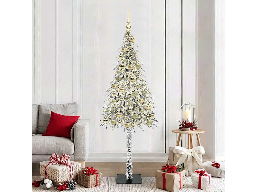 Sapin de Noël avec 300 LED Blanc 180 cm PE et Acier