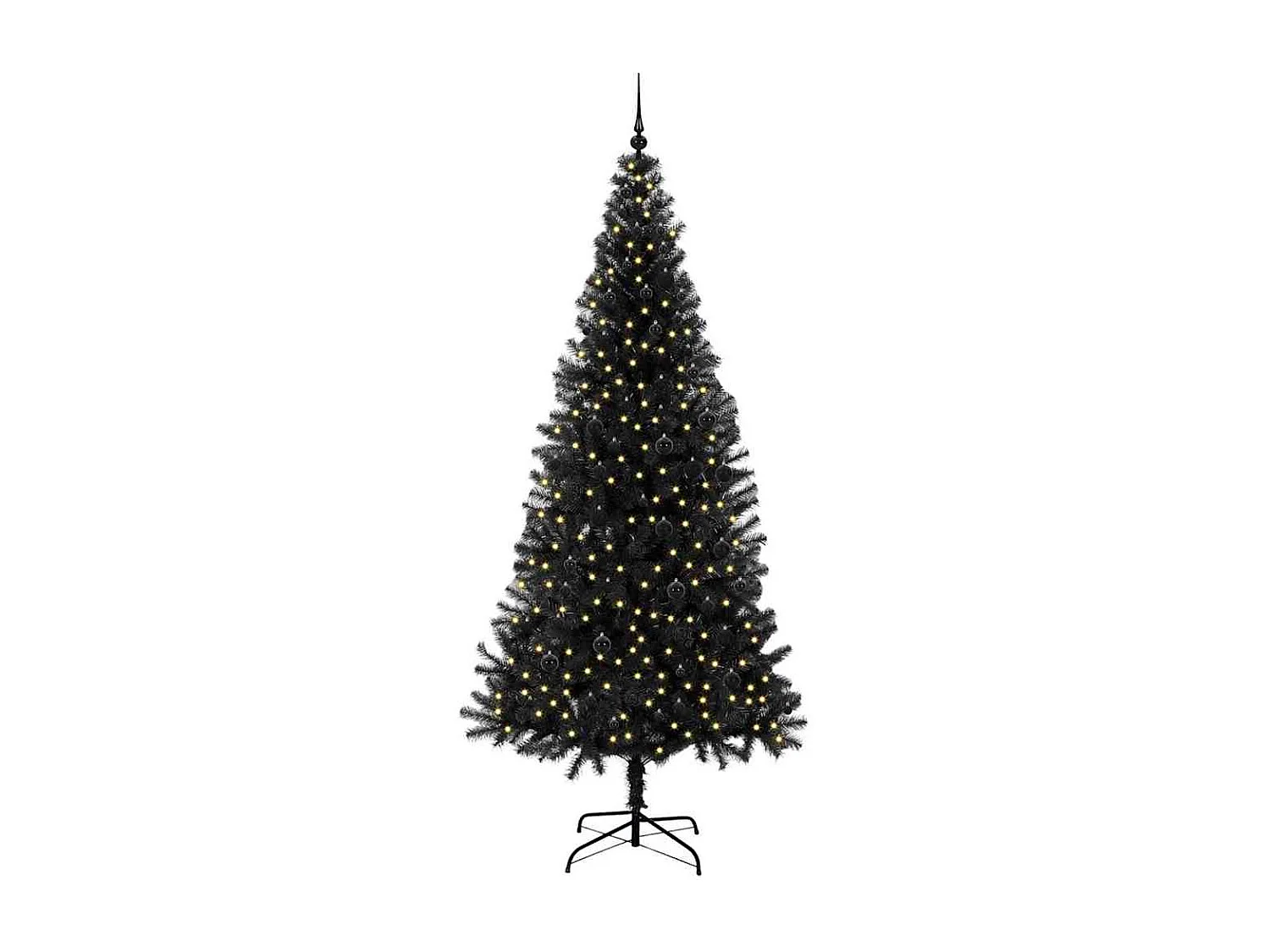 Albero di Natale con 300 LED con supporto Nero 240 cm PVC