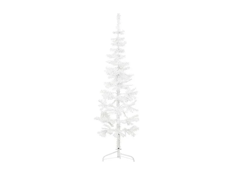 Albero di Natale artificiale mezzo sottile con supporto bianco 150 cm