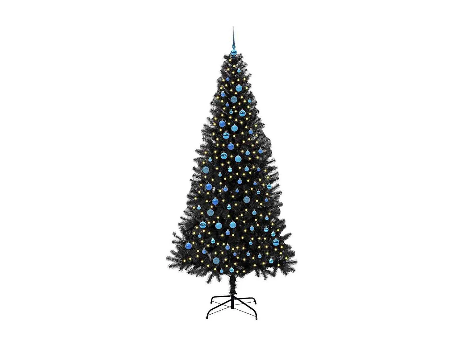 Albero di Natale con 300 LED con supporto Nero 240 cm PVC