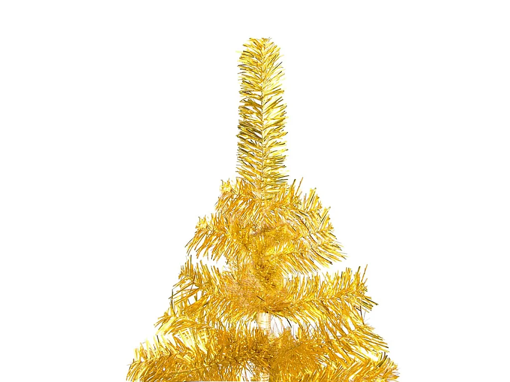 Arbre de Noël artificiel pré-éclairé et boules doré 180 cm PET