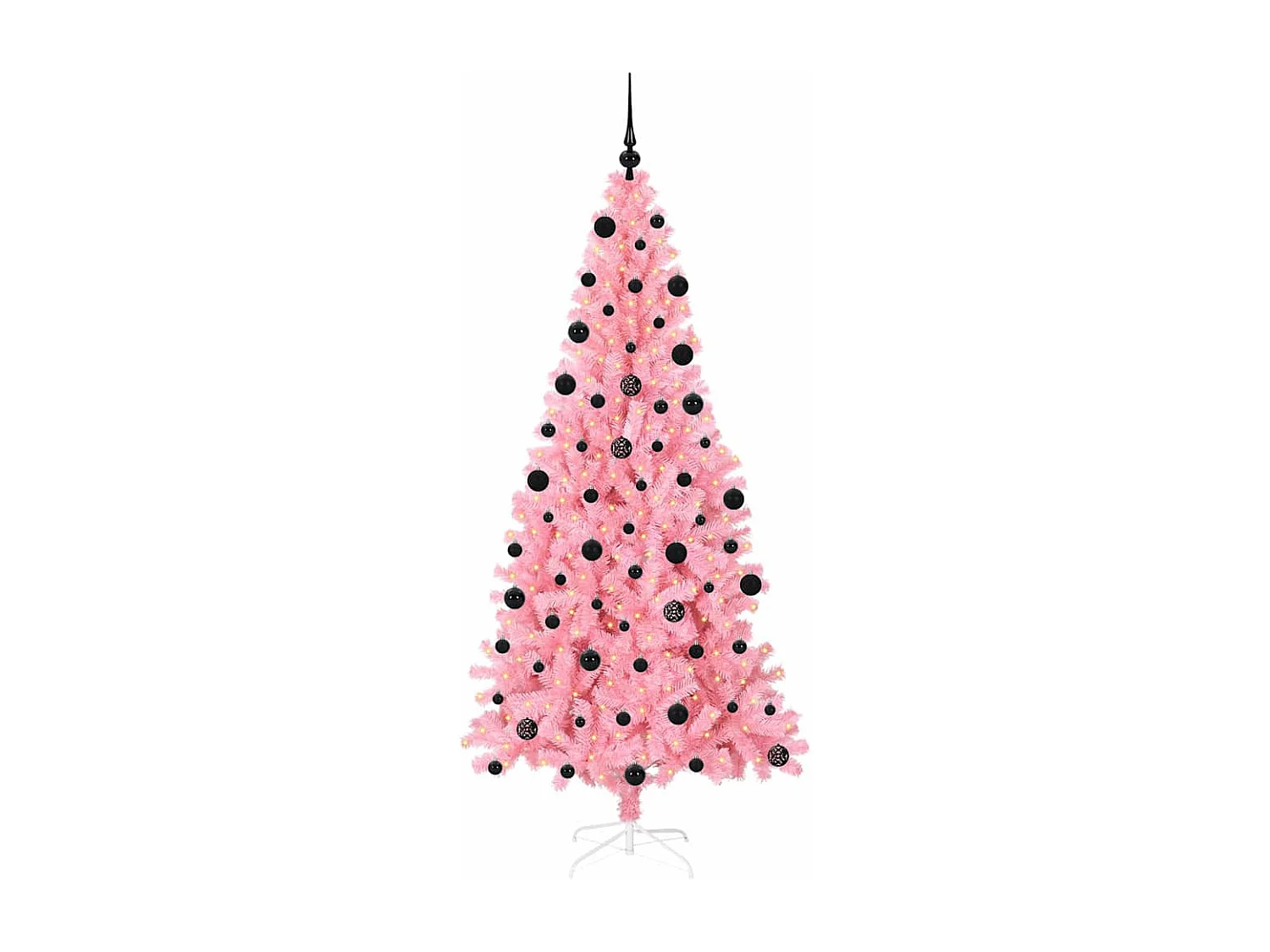 Weihnachtsbaum mit 300 LEDs mit Ständer Pink 210 cm PVC