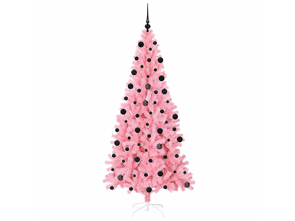 Albero di Natale con 300 LED con supporto Rosa 210 cm PVC