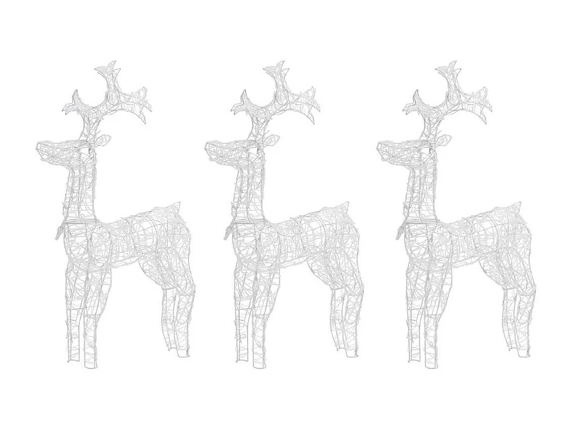 Decorazioni natalizie a forma di renna 3 pezzi 60x16x100 cm in acrilico