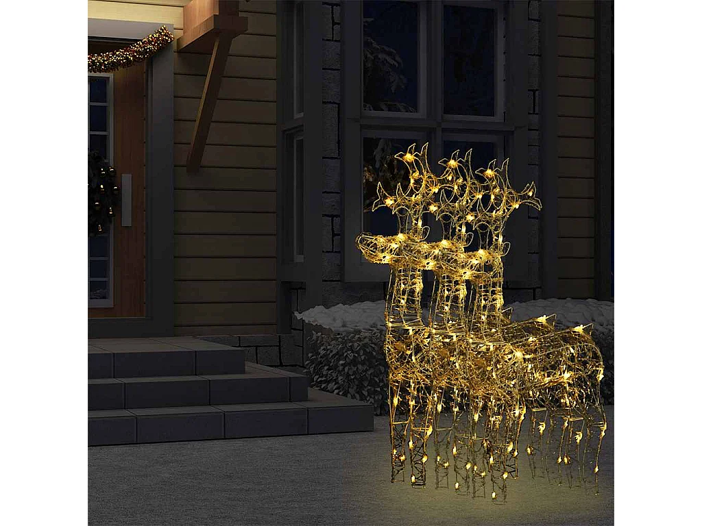 Decorazioni natalizie a forma di renna 3 pezzi 60x16x100 cm in acrilico