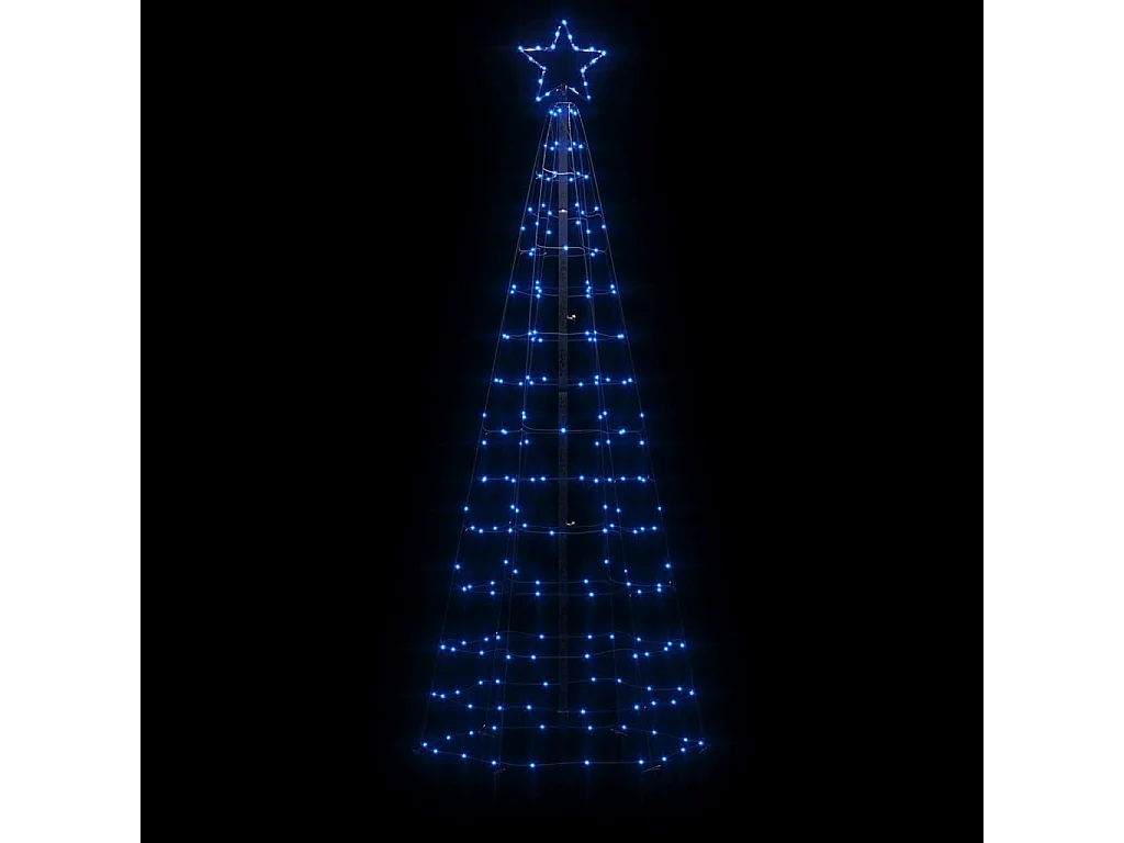 Sapin de Noël à LED avec piquets 220 LED bleu 180 cm