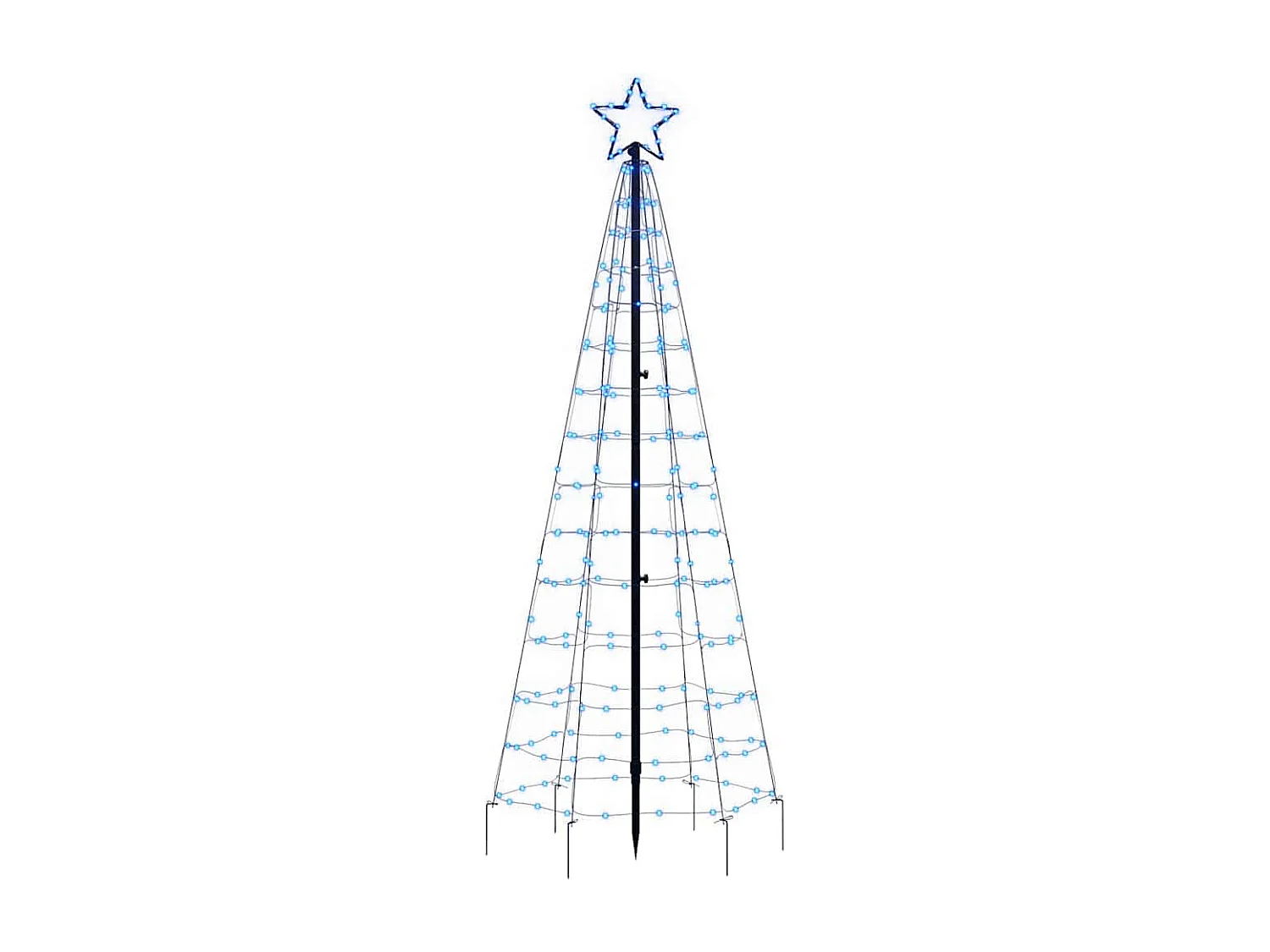 Albero di Natale a LED con pali 220 LED blu 180 cm