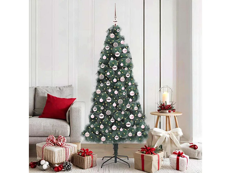 Arbre de Noël artificiel pré-éclairé avec ensemble de boules