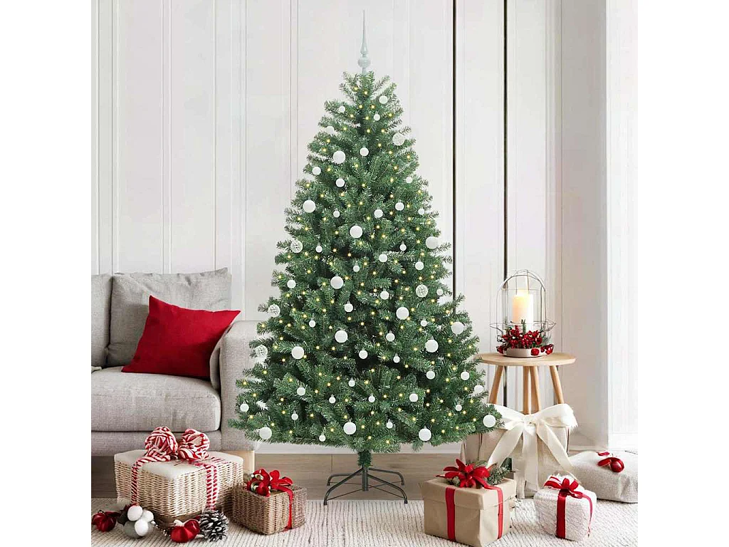 Albero di Natale artificiale con rami incernierati verde 180 cm