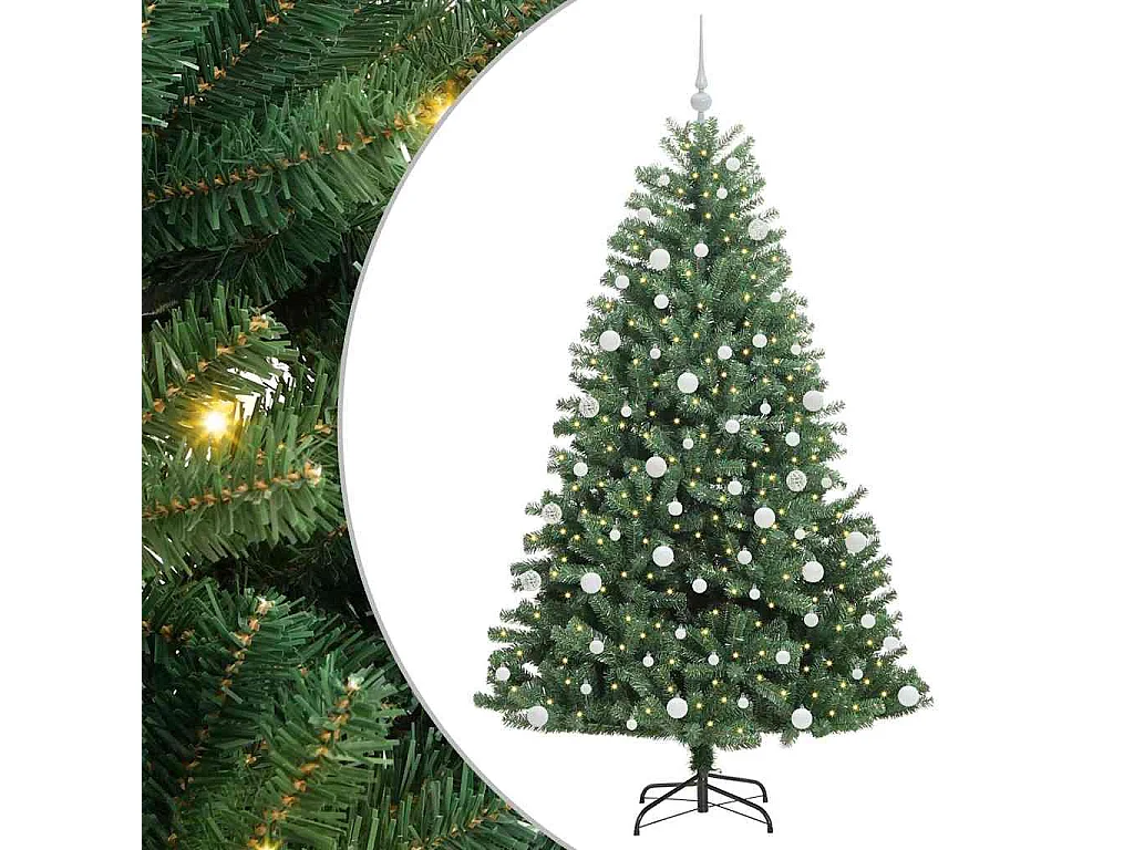 Albero di Natale artificiale con rami incernierati verde 180 cm