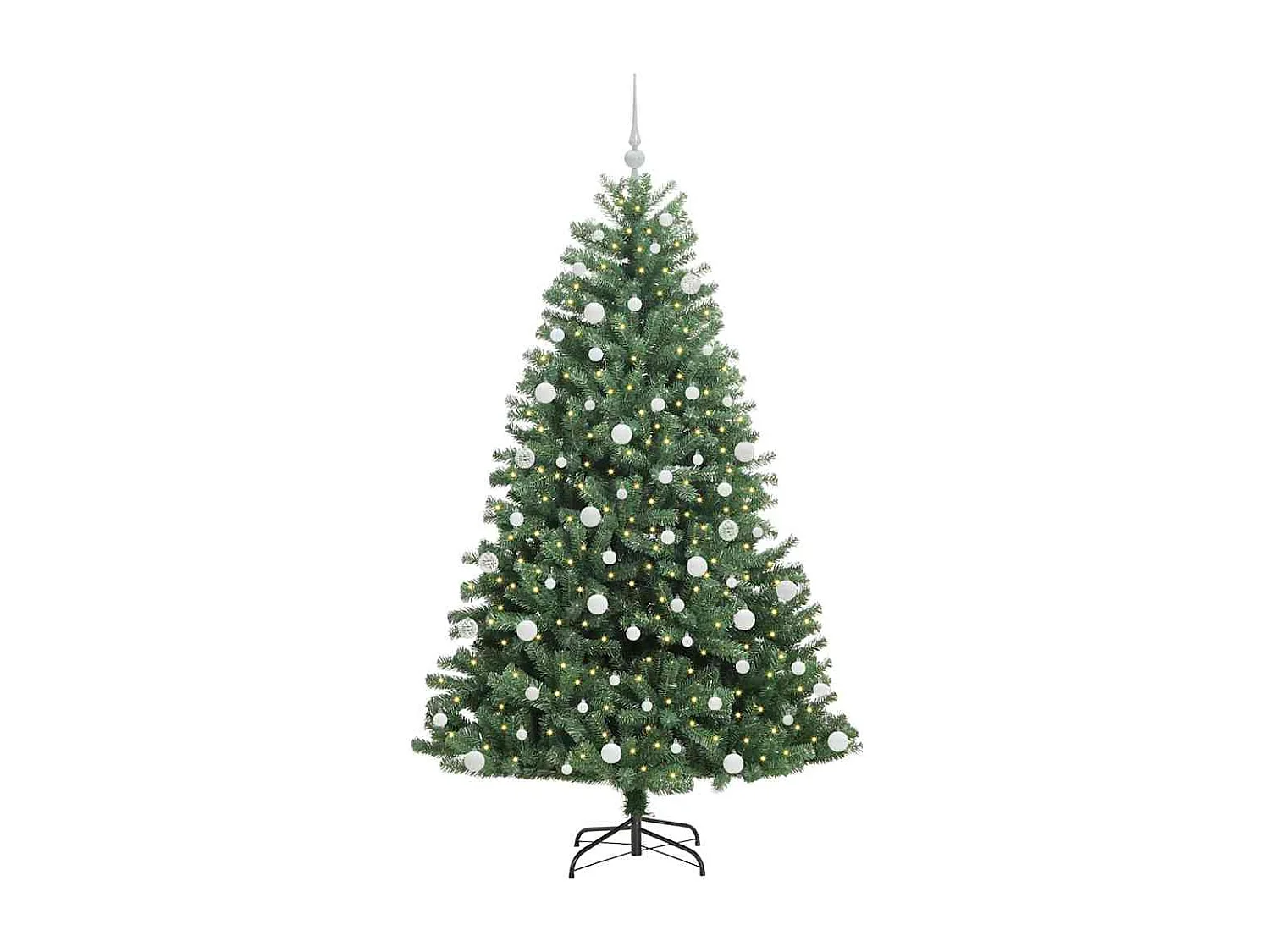 Albero di Natale artificiale con rami incernierati verde 180 cm