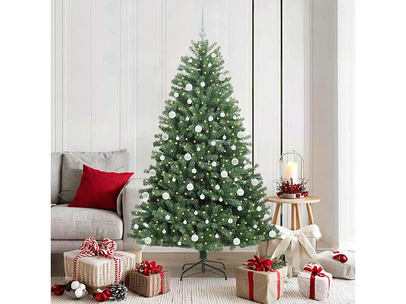 Albero di Natale artificiale con rami incernierati verde 180 cm