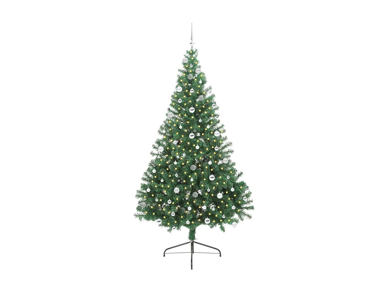 Albero di Natale artificiale preilluminato verde 240 cm in PVC