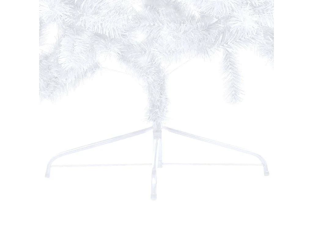 Demi-arbre de Noël artificiel pré-éclairé et boules blanc 150cm
