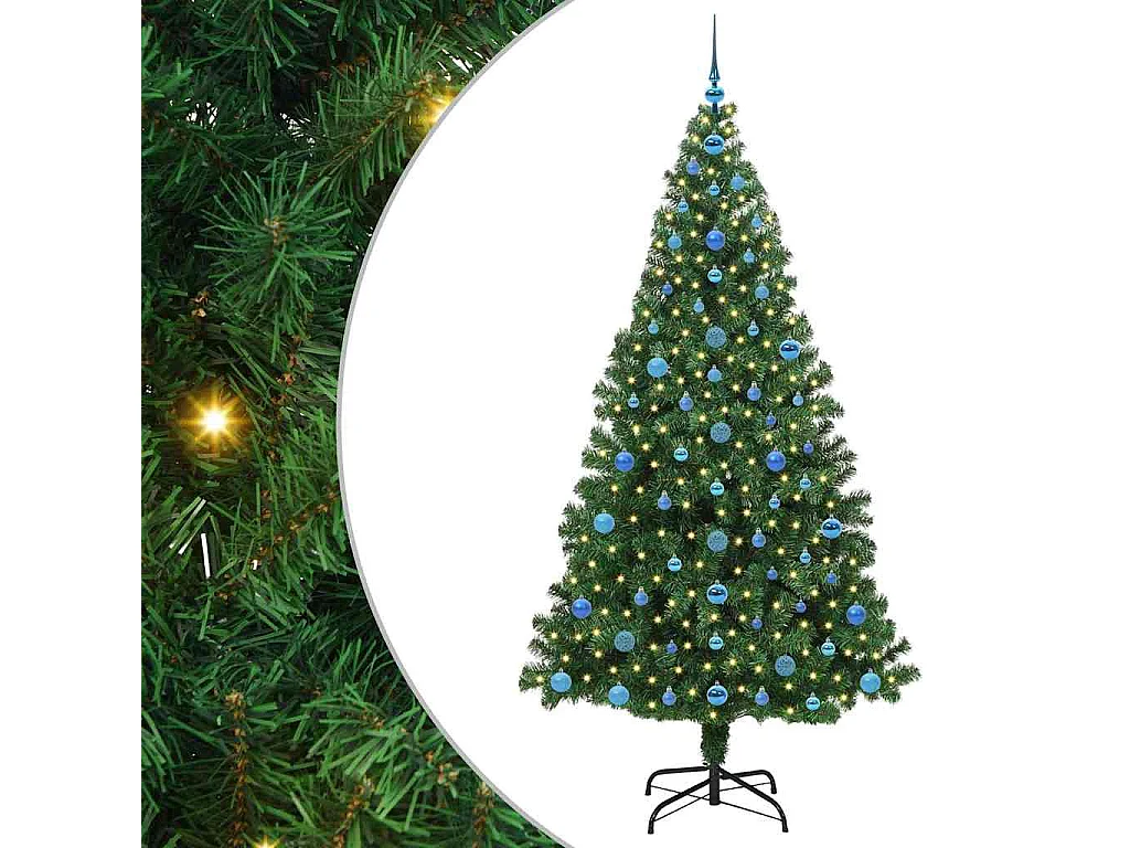 Albero di Natale artificiale verde 210 cm PVC, acciaio e plastica