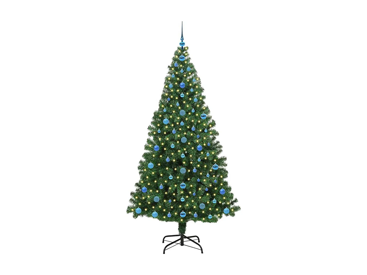 Albero di Natale artificiale verde 210 cm PVC, acciaio e plastica