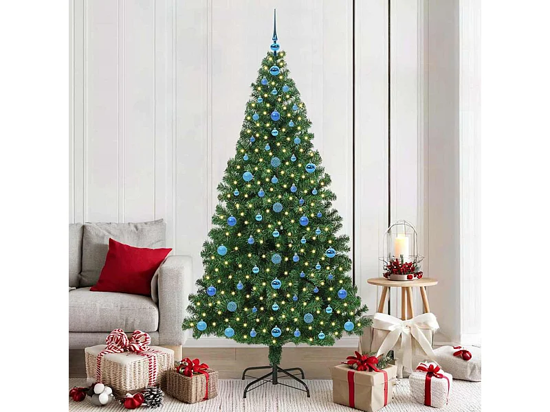 Albero di Natale artificiale verde 210 cm PVC, acciaio e plastica