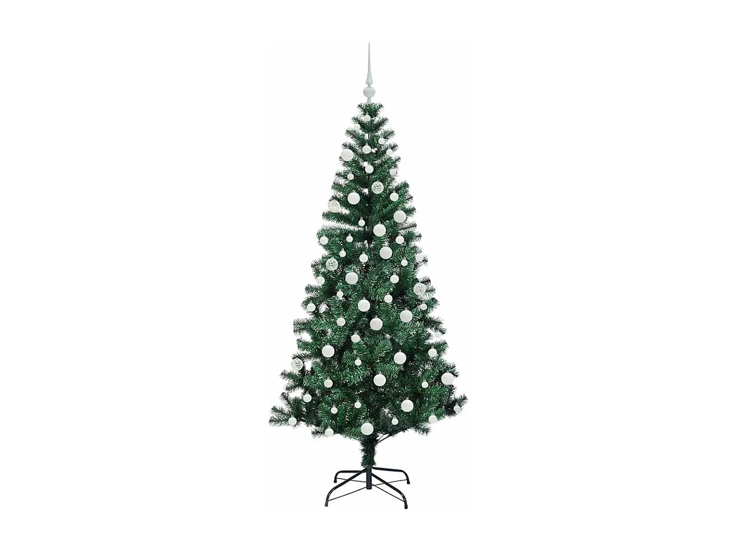 Albero di Natale artificiale preilluminato verde 180 cm PVC e metallo