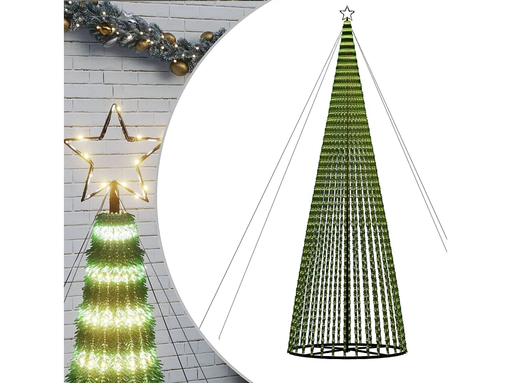 Albero di Natale a LED 1544 LED bianco caldo 500 cm