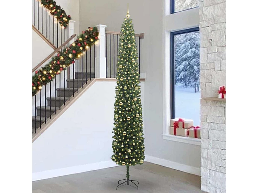 Sapin de Noël artificiel Vert 300 cm PVC et acier et plastique