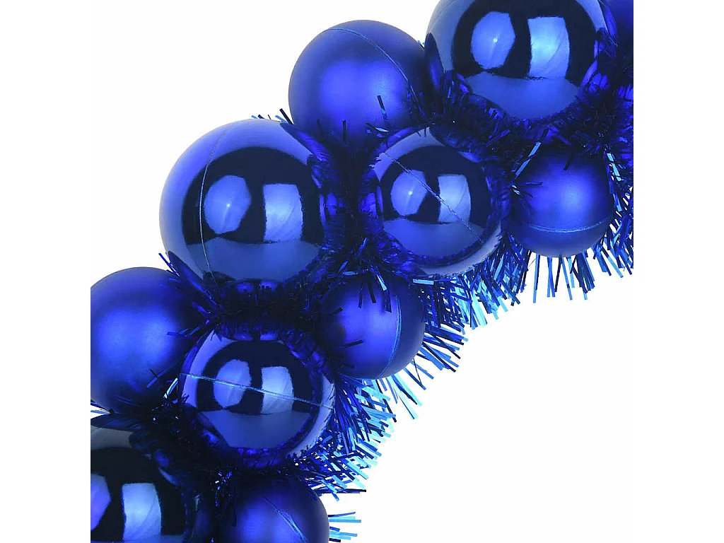 Couronnes de Boules de Noël 2 pcs Bleu 33 x 33 x 7 cm