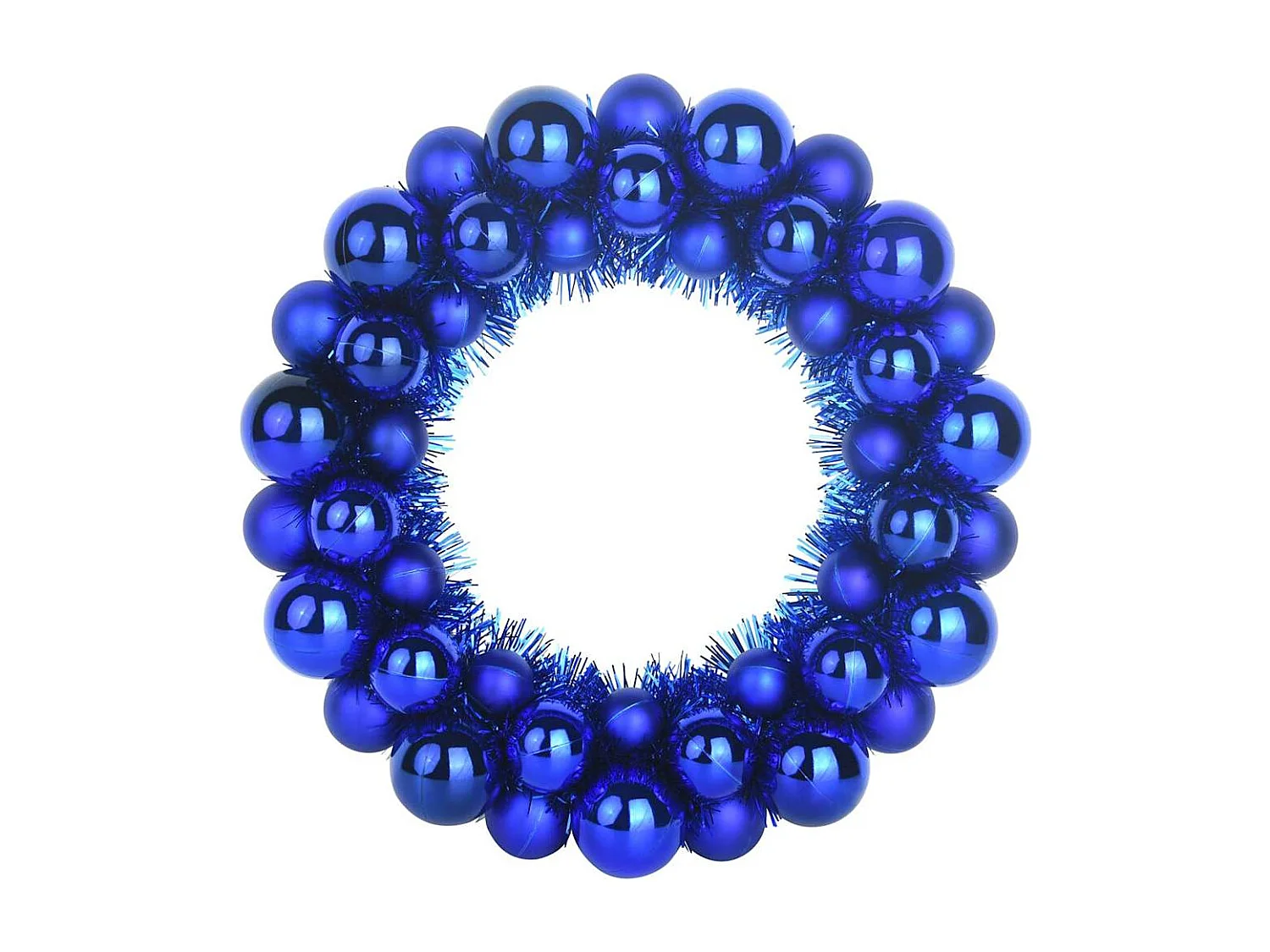 Couronnes de Boules de Noël 2 pcs Bleu 33 x 33 x 7 cm