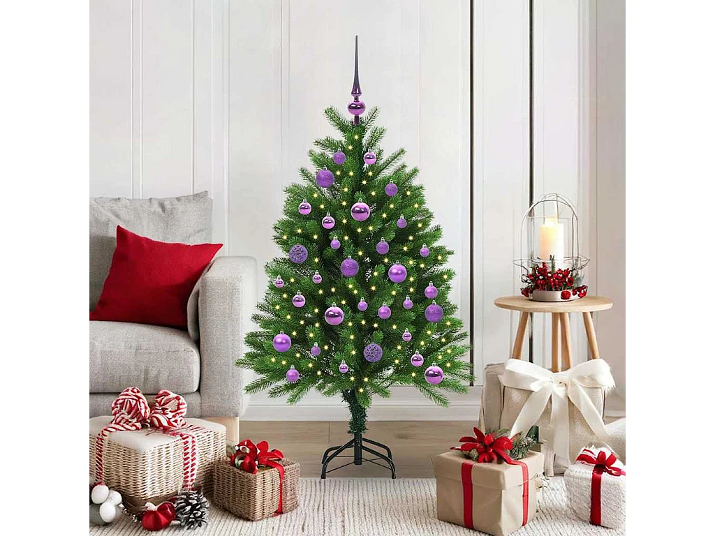 Sapin de Noël avec 150 LED avec support Vert 120 cm PE
