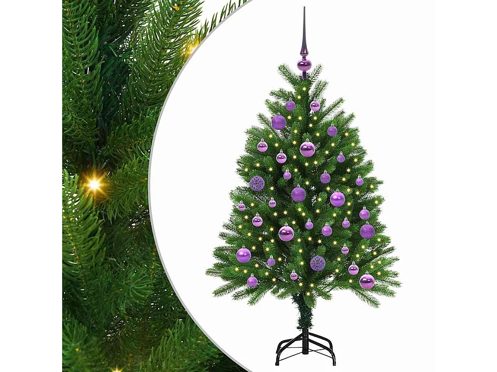 Sapin de Noël avec 150 LED avec support Vert 120 cm PE