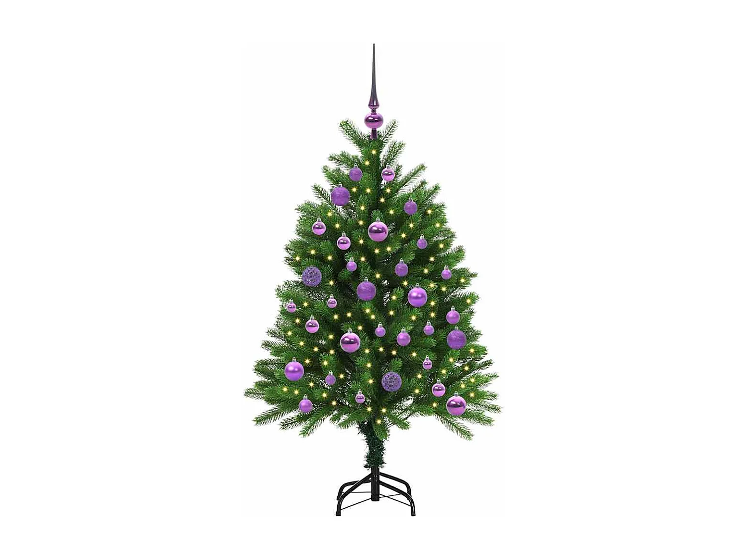 Sapin de Noël avec 150 LED avec support Vert 120 cm PE