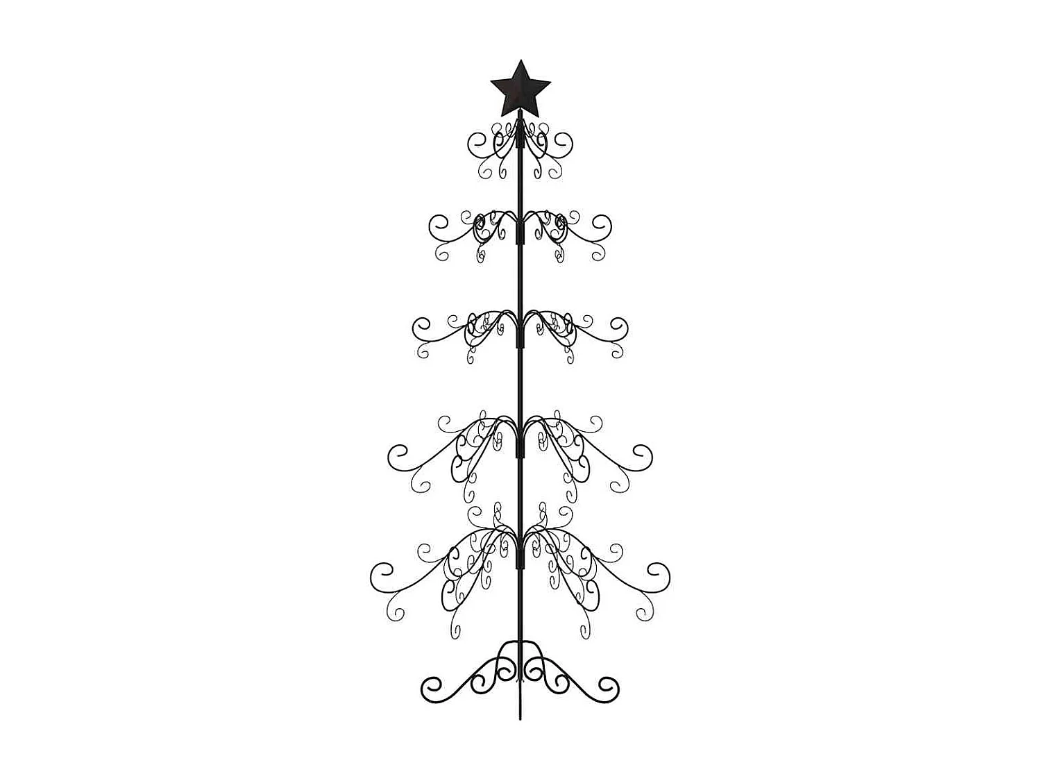 Arbre de Noël en métal pour décoration noir 150 cm