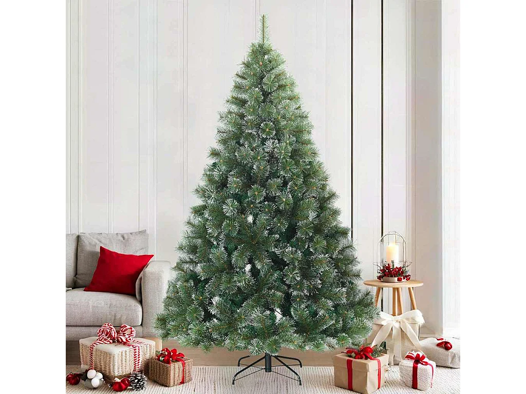 Sapin de Noël artificiel à branches pliantes, duveteux de neige