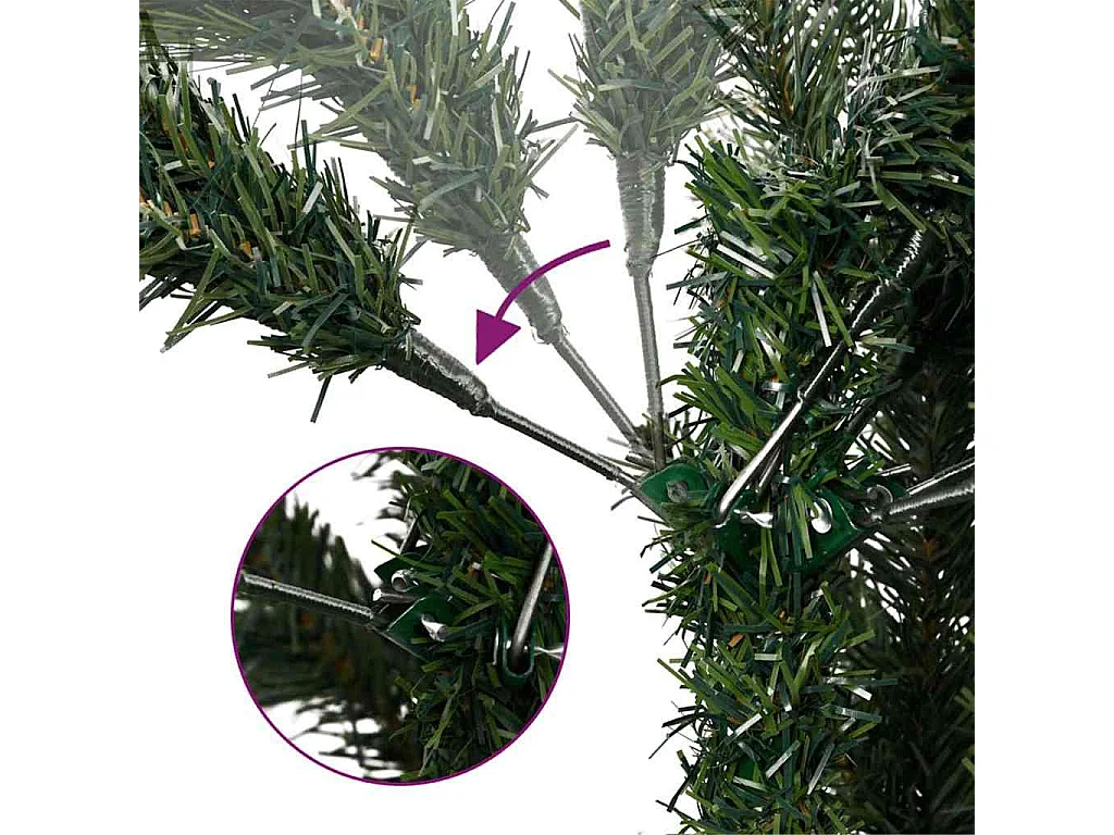 Sapin de Noël artificiel à branches pliantes, duveteux de neige