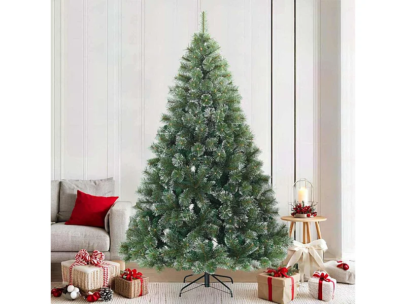 Sapin de Noël artificiel à branches pliantes, duveteux de neige