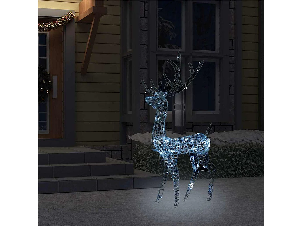 Kerstdecoratie rendier Acryl 140 LED koud wit 120 cm