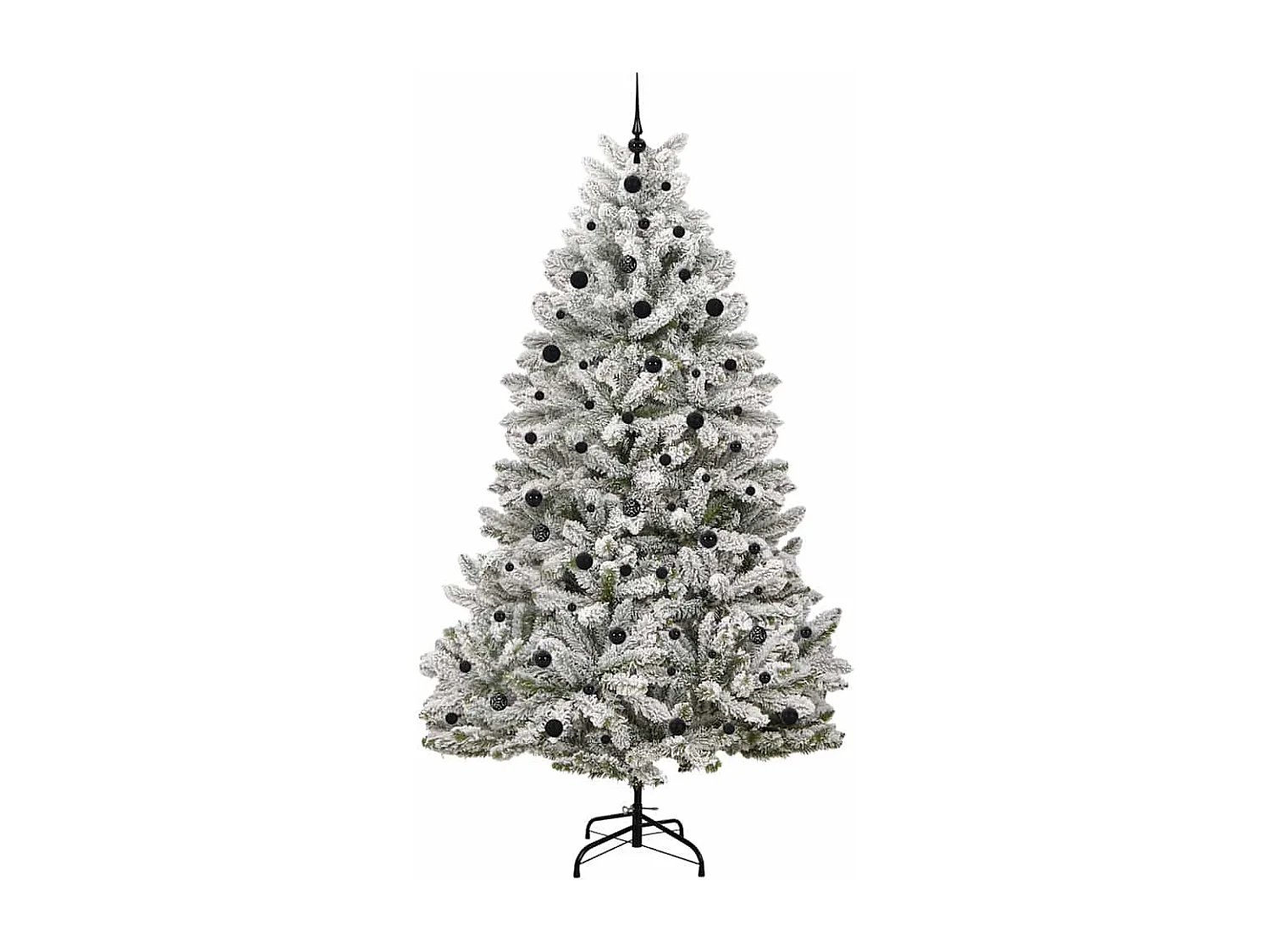 Sapin de Noël artificiel Vert et blanc 240 cm PVC et métal