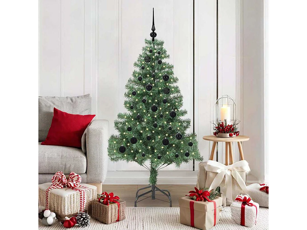 Albero di Natale con 150 LED con supporto Verde 150 cm PVC