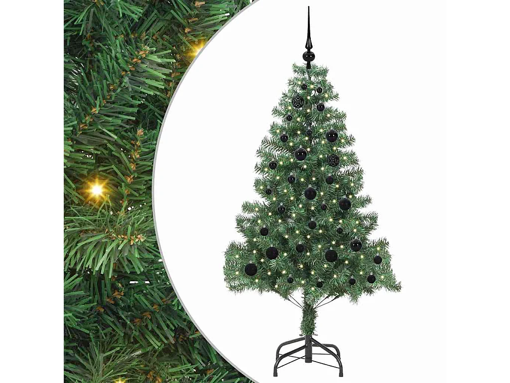 Albero di Natale con 150 LED con supporto Verde 150 cm PVC