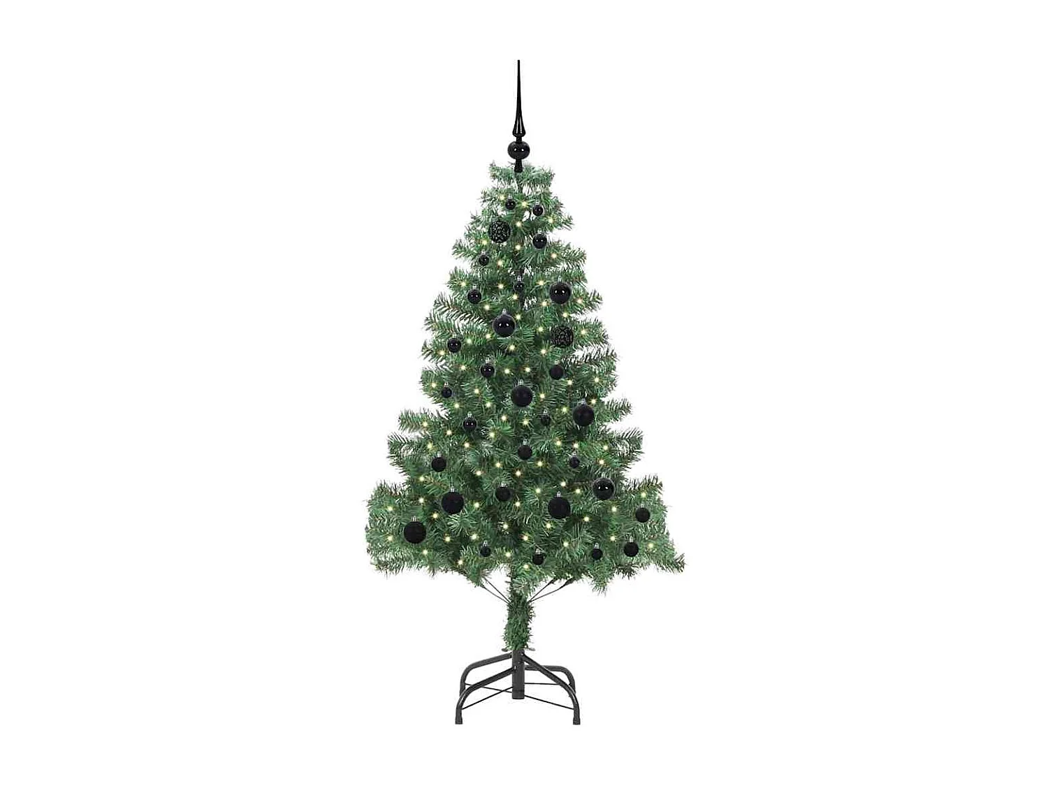 Albero di Natale con 150 LED con supporto Verde 150 cm PVC