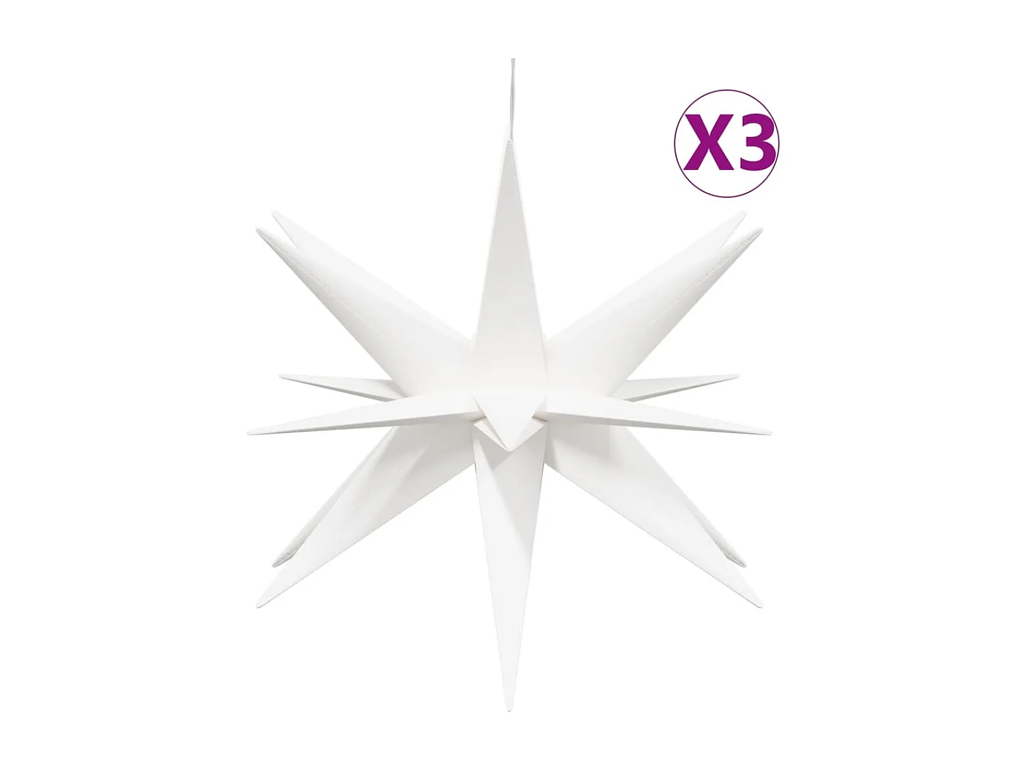 Kerstverlichting met LED 3 stuks opvouwbaar wit 43 cm