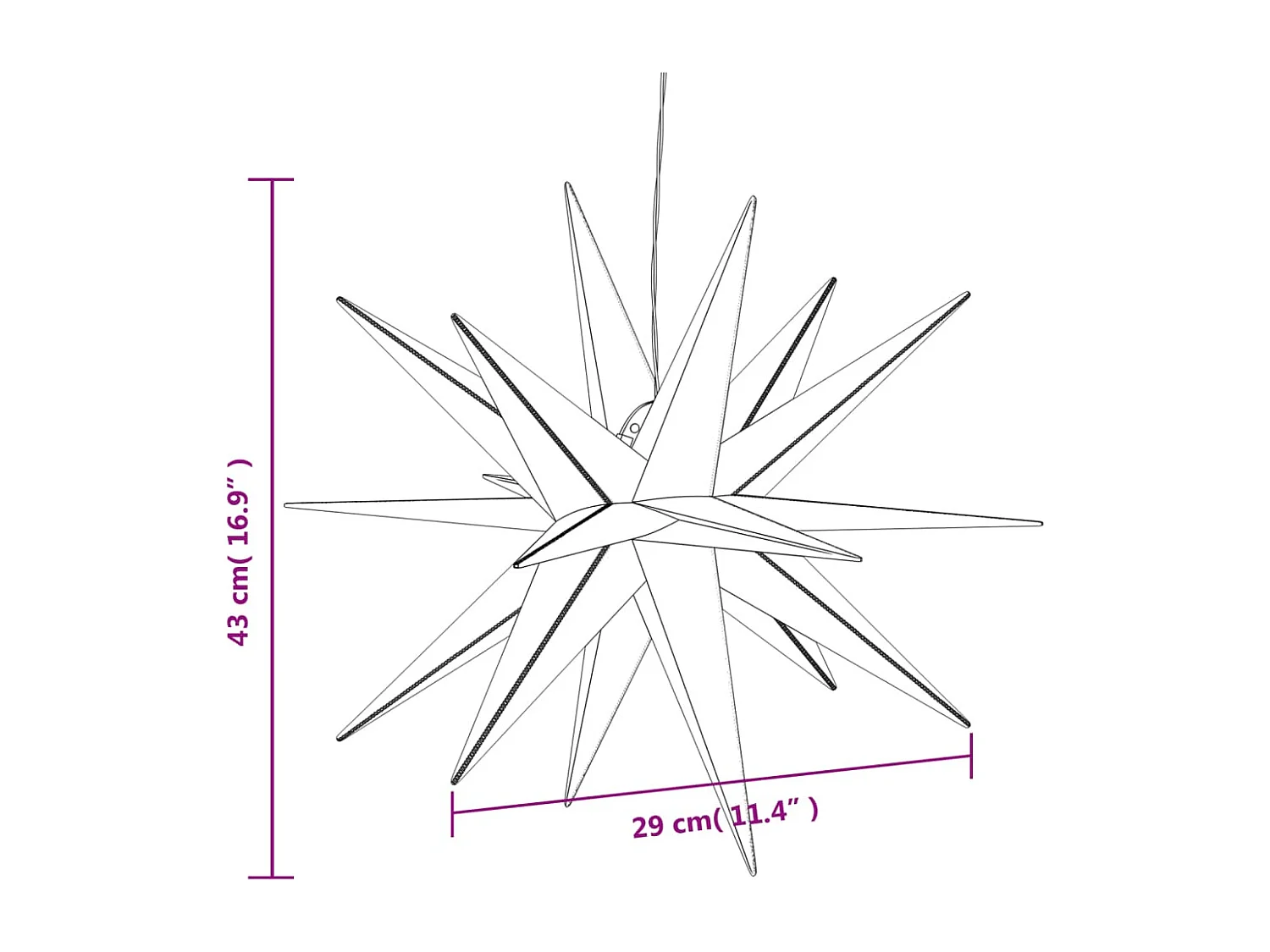 Kerstverlichting met LED 3 stuks opvouwbaar wit 43 cm